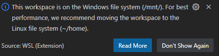 WSL in VSCode mnt